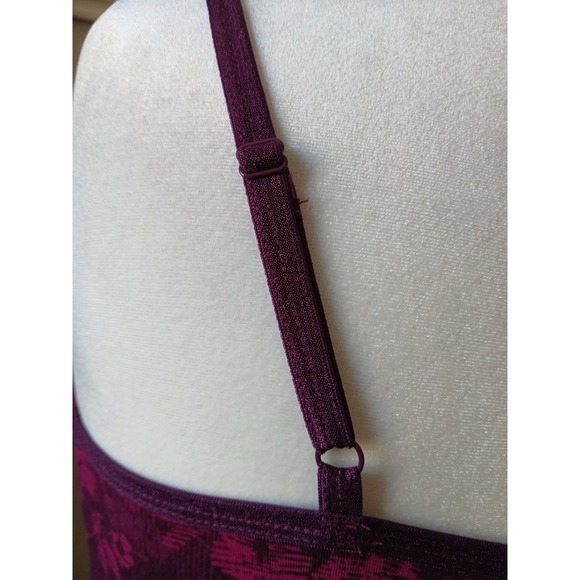 Lane Bryant Women Floral 14/16 Tank Top Layering Cotton sleeveless Cami Burgundy - Picture 5 of 14